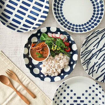 パスタ皿藍染25.5cmワンプレート食器おしゃれ美濃焼丸皿大皿北欧