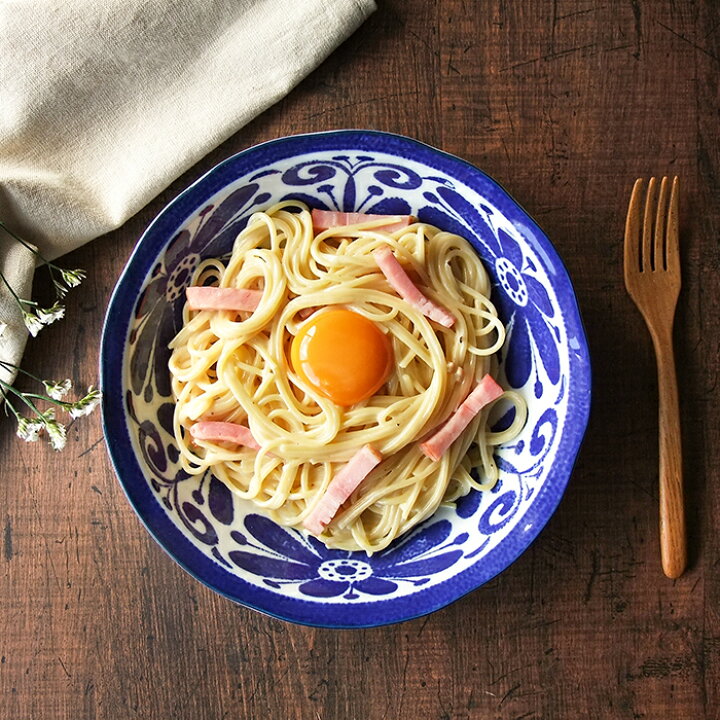 楽天市場 食器 おしゃれ カレー パスタ皿 深皿 インディゴブルー 22cm 美濃焼 プレート 皿 和食器 日本製 大皿 ディナープレート 青 ブルー ルリ 瑠璃 食器 盛り皿 盛皿 業務用食器 みのさらら