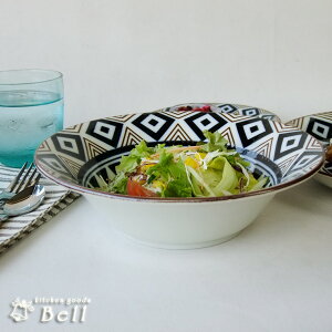 サラダボウル ローンバス 21.5cm ボウルL 中鉢 盛鉢 煮物鉢 反り鉢 フルーツボウル デザート碗 スープボウル スープ碗 シリアルボウル 日本製 美濃焼 アジアン エスニック 業務用食器