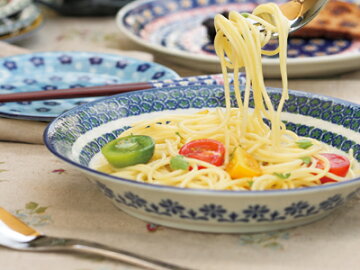 POLSKAパスタプレート5枚セット..+/日本製/スープ皿/深型大皿/カレー皿/盛皿/ポーランド風模様/東欧調/