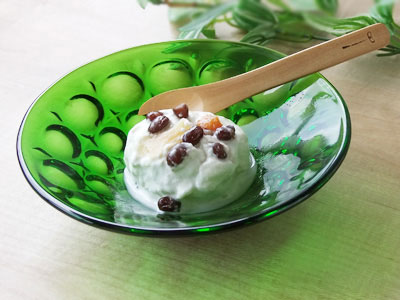 デザート皿 ガラス おしゃれ グリーン ボウル かき氷皿 サラダボウル フルーツ皿 庄内クラフト ガラス製器 日本製 | みのさらら