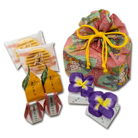 楽天市場 Web限定 花巾着セット 菖蒲餅2 福渡せんべい2 花桜桃2 歳々果2 宗家源吉兆庵 宗家 源吉兆庵 楽天市場店