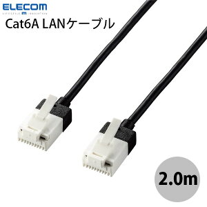 �G���R�� �c���܂�h�~ CAT6A �X�[�p�[�X���� LAN�P�[�u�� 2.0m �u���b�N # LD-GPASST/BK20 �G���R�� (�����P�[�u��)
