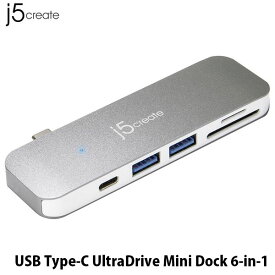 [ネコポス発送] j5 create USB Type-C UltraDrive Mini Dock 6in1 PD対応 USB-C / USB 3.0 / SD / MicroSDスロット # JCD388 ジェイファイブクリエイト (ドック・ハブ)