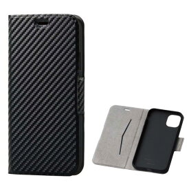 [ネコポス送料無料] ELECOM エレコム iPhone 11 ULTRA SLIM ソフトレザーケース 磁石付 薄型 カーボン調(ブラック) # PM-A19CPLFUCB エレコム (スマホケース・カバー)
