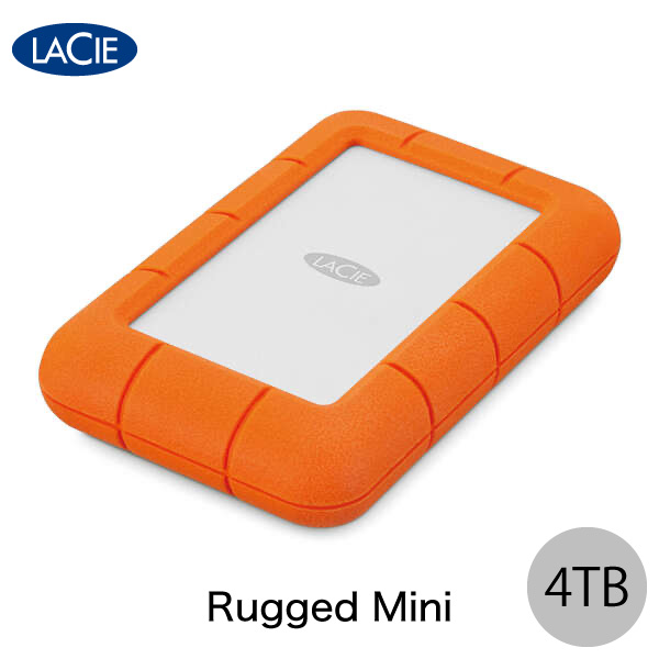 快適な高速データ転送を実現するポータブルハードディスク Lacie 4TB Rugged Mini USB 3.0対応 耐衝撃 外付けHDD (ポータブル) # LAC9000633 ラシー (ハードディスク) [PSR]