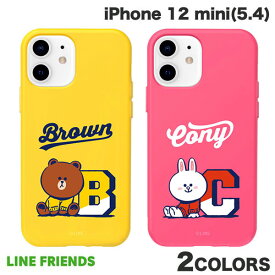 [ネコポス送料無料] LINE FRIENDS iPhone 12 mini VARSITY COLOR SOFT ラインフレンズ (スマホケース・カバー)