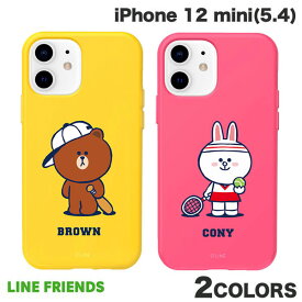 [ネコポス送料無料] LINE FRIENDS iPhone 12 mini Brown's Sports Club COLOR SOFT ラインフレンズ (スマホケース・カバー)