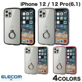 ELECOM エレコム iPhone 12 / 12 Pro ハイブリッドケース TOUGH SLIM LITE フレームカラー リング付き (スマホケース・カバー)
