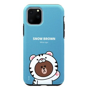y݌Ɍz LINE FRIENDS iPhone 11 Pro JUNGLE BROWN DUAL GUARD Xm[uE # KCJ-DJT003 CtY (X}zP[XEJo[) Brown uE
