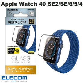 [ネコポス送料無料] ELECOM エレコム Apple Watch 40mm SE 第2世代 / SE / 6 / 5 / 4 フルカバーフィルム ガラス 光沢 フレーム付キ ブラック 0.23mm # AW-20SFLGFRBK エレコム (アップルウォッチ用保護フィルム)