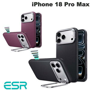 [�������K�i] ESR iPhone 18 Pro Max / 17 Pro Max Leather Stash Stand (Camera Control) (�X�}�z�P�[�X�E�J�o�[) iPhone18ProMax MagSafe�Ή� �J�����X�^���h ���U�[�� �ϏՌ� ��� MIL�K�i