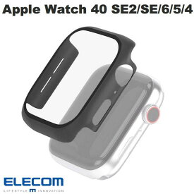 [ネコポス発送] エレコム Apple Watch 40mm SE 第2世代 / SE / 6 / 5 / 4 フルカバーケース プレミアムガラス ブラック # AW-40CSPCGBK エレコム (アップルウォッチケース カバー)