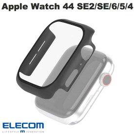 [ネコポス発送] エレコム Apple Watch 44mm SE 第2世代 / SE / 6 / 5 / 4 フルカバーケース プレミアムガラス ブラック # AW-44CSPCGBK エレコム (アップルウォッチケース カバー)