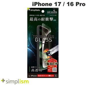 Simplism iPhone 17 / 16 Pro [Toughness Glass] P[XƂ̑Q ϏՌ  ʕی십KX # TR-IP25M2-GLS-SKDCC VvY (X}zptیKXtB) 2025