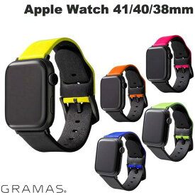 [ネコポス送料無料] GRAMAS Apple Watch 41 / 40 / 38mm NEON Italian Genuine Leather Watchband Neon グラマス (アップルウォッチ ベルト バンド)