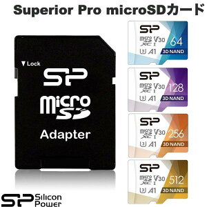 SiliconPower microSDJ[h Superior Pro UHS-IU3 V30 A1 4K VRp[ ([J[h)