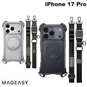 iPhone17Pro �ϏՌ� �N���A�P�[�X �V�����_�[�X�g���b�v�t�� �x���g ���L �����O�X�^���h 360�x��] MagEasy iPhone 17 Pro Odyssey Ultra M 360 With Strap C MagSafe�Ή� �X�g���b�v�t�� �ϏՌ��P�[�X �}�O�C�[�W