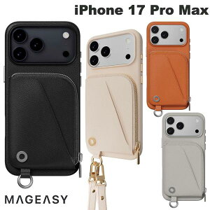 iPhone17ProMax �P�[�X ���U�[ �J�[�h���[ �V�����_�[�X�g���b�v�t�� �R�C���P�[�X ���z �E�H���b�g�P�[�X MagEasy iPhone 17 Pro Max Pouch �J�[�h���[�X�g���b�v�t���P�[�X �}�O�C�[�W�[ (�X�}�z�P�[�X