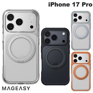 iPhone17Pro �����O�P�[�X �����O�X�^���h �N���A�P�[�X �~�b�h�i�C�g �~�X�g �I�����W MagEasy iPhone 17 Pro MagStand 360 M C MagSafe�Ή� �X�^���h�t�� �ϏՌ��P�[�X �}�O�C�[�W�[ (�X�}�z�P�[�X�E�J�o�[)