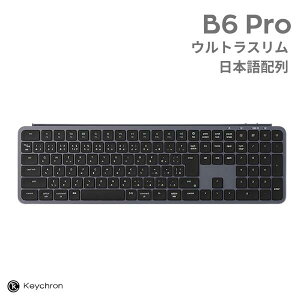 Keychron B6 Pro Mac���{��z�� �L�� / Bluetooth 5.2 / 2.4GHz ���C�����X ���Ή� �t���T�C�Y �V�U�[�X�C�b�` �E���g���X���� ���C�����X�L�[�{�[�h �X�y�[�X�O���[ # B6P-K1-JIS �L�[�N���� (�L�[�{�[�h)