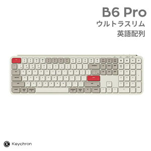 Keychron B6 Pro Mac�p��z�� �L�� / Bluetooth 5.2 / 2.4GHz ���C�����X ���Ή� �t���T�C�Y �V�U�[�X�C�b�` �E���g���X���� ���C�����X�L�[�{�[�h ���g�����b�h # B6P-K13-US �L�[�N���� (�L�[�{�[�h)