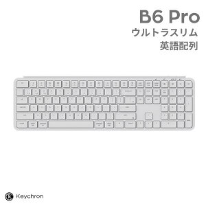 Keychron B6 Pro Mac�p��z�� �L�� / Bluetooth 5.2 / 2.4GHz ���C�����X ���Ή� �t���T�C�Y �V�U�[�X�C�b�` �E���g���X���� ���C�����X�L�[�{�[�h �A�C�{���[�z���C�g # B6P-K8-US �L�[�N���� (�L�[�{�[�h)
