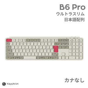 Keychron B6 Pro Mac���{��z�� �J�i�Ȃ� �L�� / Bluetooth 5.2 / 2.4GHz ���C�����X ���Ή� �t���T�C�Y �V�U�[�X�C�b�` �E���g���X���� ���C�����X�L�[�{�[�h ���g�����b�h # B6P-K13Z-JIS �L�[�N���� (�L�[