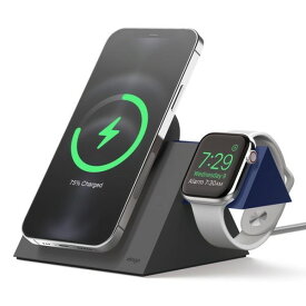 elago MS5 CHARGING STAND MagSafe対応 Apple Watch 充電スタンド Dark Grey+Jean Indigo # EL_MWCSTSCE5_DG エラゴ (スマホアクセサリー)