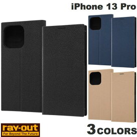 [ネコポス送料無料] Ray Out iPhone 13 Pro 耐衝撃 手帳型レザーケース サイドマグネット スクエア レイアウト (スマホケース・カバー)