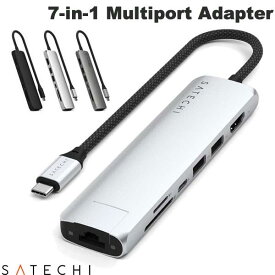 Satechi 7-in-1 USB-C Slim Multiport Adapter with Ethernet PD対応 スリムマルチポートアダプター WITH イーサーネット (USB Type-C アダプタ)