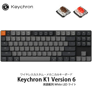 Keychron K1 Version 6 QMK Macpz L / Bluetooth 5.2 CX Ή eL[X Ԏ /  Keychron [vt@CMX 2.0 JjJXCb` White LED Cg JX^EJjJL[{[
