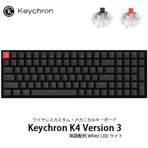 Keychron K4 Version 3 QMK Macpz L / Bluetooth 5.2 CX Ή eL[t Ԏ /  Keychron SuperXCb` White LEDCg JX^EJjJL[{[h L[N (BluetoothL[{[