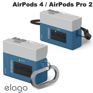 AirPods4 P[X JZbgv[[fUC elago AirPods 4 / AirPods Pro 2 CASSETTE PLAYER HANG CASE JritP[X Blue GS (Apple AirPods P[X)