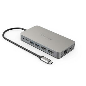 HYPER++ HyperDrive デュアル 4K 60Hz / 30Hz HDMI - USB Type-C 10in1 ハブ 100W パススルー充電 PD対応 # HP-HDM1H ハイパー (USB Type-C アダプタ) M1 MacBook対応 USBハブ