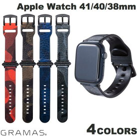 [ネコポス送料無料] 【在庫限り】 GRAMAS Apple Watch 41 / 40 / 38mm "CAMO" Italian Genuine Leather Watchband グラマス (アップルウォッチ ベルト バンド)