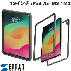 SANWA 13�C���` iPad Air M3 (2025) / M2 (2024) �ϏՌ��h���P�[�X �X�g���b�v�t�� # PDA-IPAD2116 �T�����T�v���C (�^�u���b�g�J�o�[�E�P�[�X) �h���P�[�X