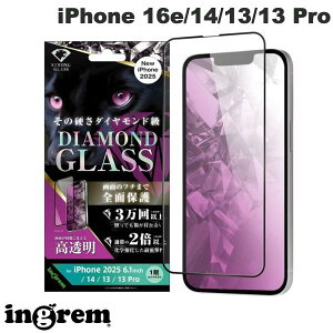 ingrem iPhone 16e / 14 / 13 / 13 Pro _ChKXtB  w A~mVP[gKX ϏՌ Sʕی dx10H ubN 0.4mm # IN-P50F/DCGB CO (X}zptیKXt