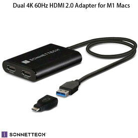 【あす楽】 【在庫限り】 SONNET Mac M1 / Pro / Max 対応 Dual 4K 60Hz HDMI 2.0 Adapter # USB3-DHDMI ソネット テクノロジー (HDMI切替器) 4kモニター2台接続可能 2ディスプレイ 2つのモニター