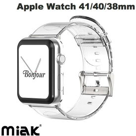 [ネコポス送料無料] miak Apple Watch 41 / 40 / 38mm CLEAR BAND クリアバンド # STRTA-W3840T ミアック (アップルウォッチ ベルト バンド) クリア 透明