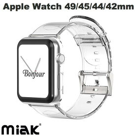 [ネコポス送料無料] miak Apple Watch 49 / 45 / 44 / 42mm CLEAR BAND クリアバンド # STRTA-W4244T ミアック (アップルウォッチ ベルト バンド) クリア 透明
