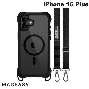 �y�J�����R���g���[���{�^�����ځz MagEasy iPhone 16 Plus Odyssey +Strap M C MagSafe�Ή� �J�����R���g���[���J�o�[�t�� �X�g���b�v�t�� �ϏՌ��P�[�X Leather Black # ME_IPBCSPTO4_LB �}�O�C�[�W�[ (�X�}�z�P�[