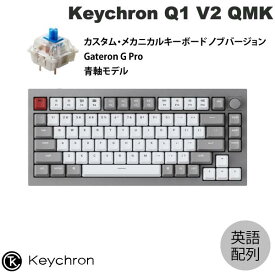 【あす楽】 【在庫限り】 Keychron Q1 V2 QMK シルバーグレー Mac英語配列 有線 テンキーレス ホットスワップ Gateron G Pro 青軸 81キー RGBライト カスタムメカニカルキーボード ノブバージョン # Q1-N2-US キークロン (キーボード)