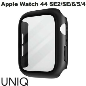 UNIQ Apple Watch 44mm SE 第2世代 / SE / 6 / 5 / 4 NAUTIC IP68 防水防塵 PC + 9H強化ガラスケース MIDNIGHT BLACK # UNIQ-44MM-NAUBLK ユニーク (アップルウォッチケース カバー)