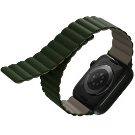 [ネコポス発送] UNIQ Apple Watch 49 / 45 / 44 / 42mm REVIX リバーシブル マグネットシリコンバンド PINE GREEN/TAUPE # UNIQ-45MM-REVGRNTPE ユニーク (アップルウォッチ ベルト バンド)