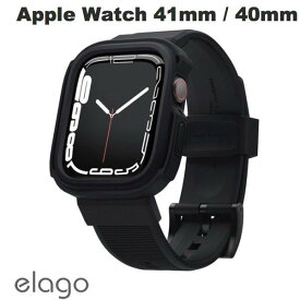 elago Apple Watch 41mm Series 9 / 8 / 7 / 40mm SE 第2世代 / SE / 6 / 5 / 4 バンド一体型 ARMOR CASE Black # EL_W41CSTPAH_BK エラゴ (アップルウォッチケース カバー)