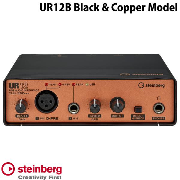 Steinberg UR12B Black  Copper Model 2インx2アウト ミキサー USB 2.0 オーディオインターフェイス UR12B  スタインバーグ  (オーディオインターフェイス) 配信 マイク接続 Cubase対応 [PSR]