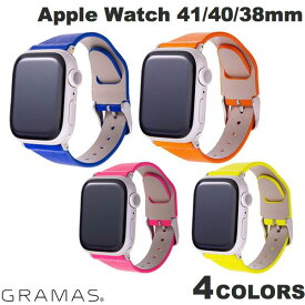 [ネコポス送料無料] GRAMAS Apple Watch 41 / 40 / 38mm COLORS "Baby Neon" Genuine Leather Watchband グラマス (アップルウォッチ ベルト バンド)
