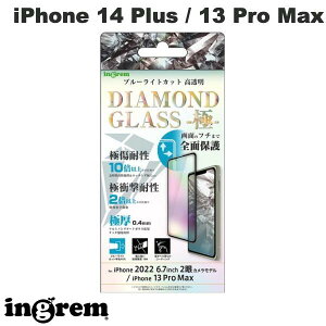 ingrem iPhone 14 Plus / 13 Pro Max _ChKXtB 10H Sʕی u[CgJbg  ubN 0.4mm # IN-P38F/DMGB CO (X}zptیKXtB)
