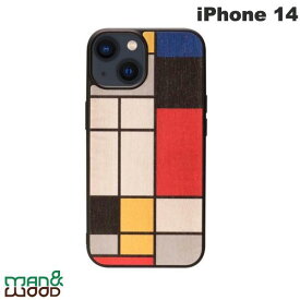[ネコポス送料無料] Man & Wood iPhone 14 天然木ケース Mondrian Wood # I23625i14 マンアンドウッド (スマホケース・カバー)